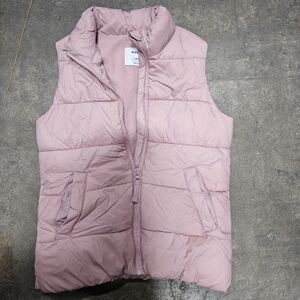 Girls pink puffer vest size M